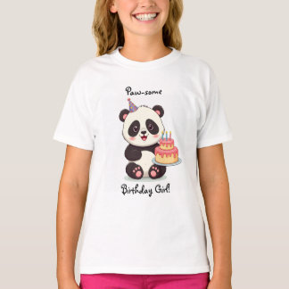 Camiseta de cumpleaños de niña panda