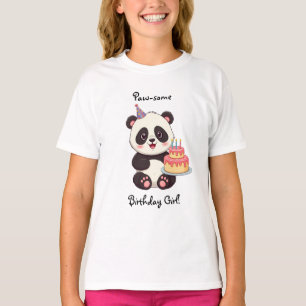 Camiseta de cumpleaños de niña panda