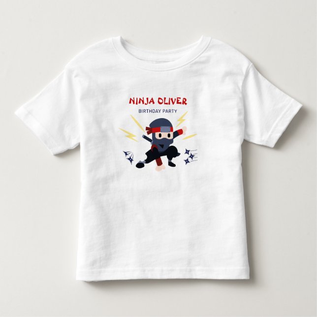 Camiseta de cumpleaños de ninja karate adorable pa (Anverso)