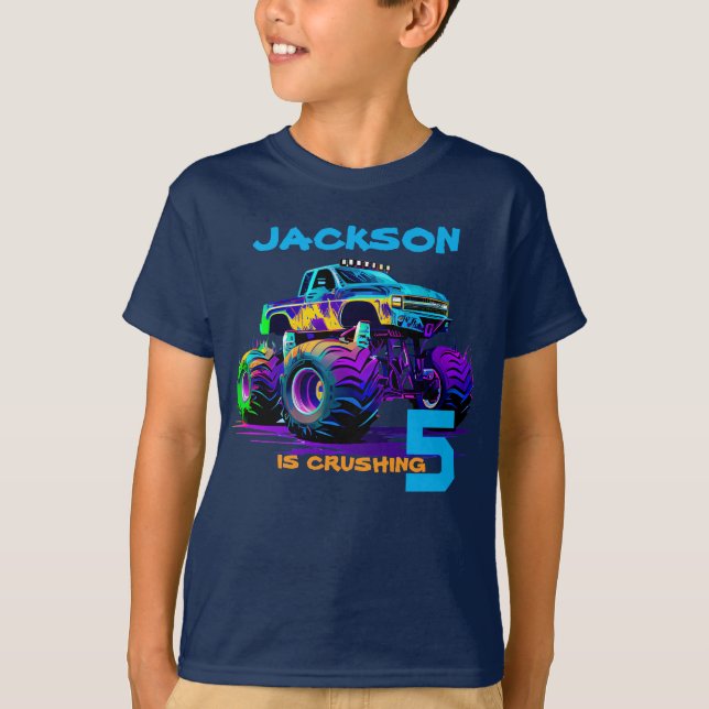 Camiseta de cumpleaños de niño personalizada con c (Anverso)