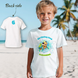Camiseta de cumpleaños de niños con tortuga marina