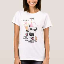  Camiseta de cumpleaños de panda | Diseño Kawaii A