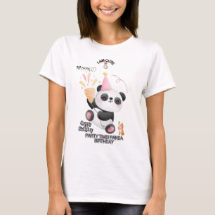  Camiseta de cumpleaños de panda   Diseño Kawaii A