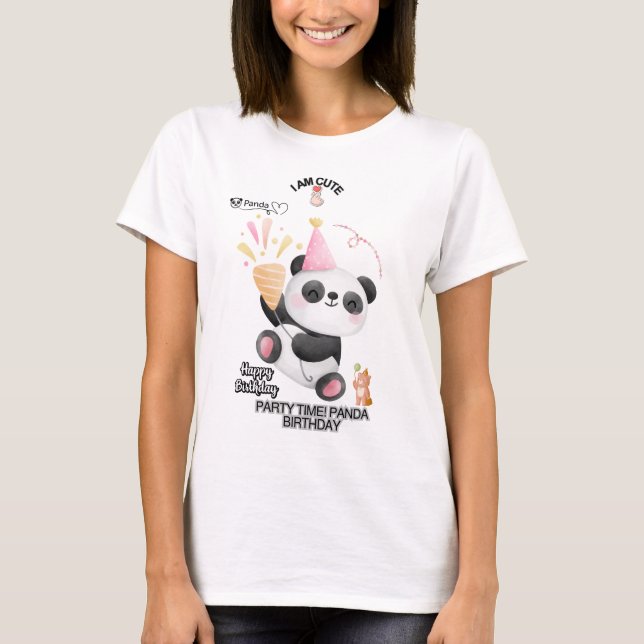  Camiseta de cumpleaños de panda | Diseño Kawaii A (Anverso)