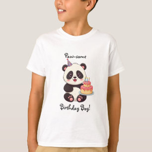 Camiseta de cumpleaños de panda niño