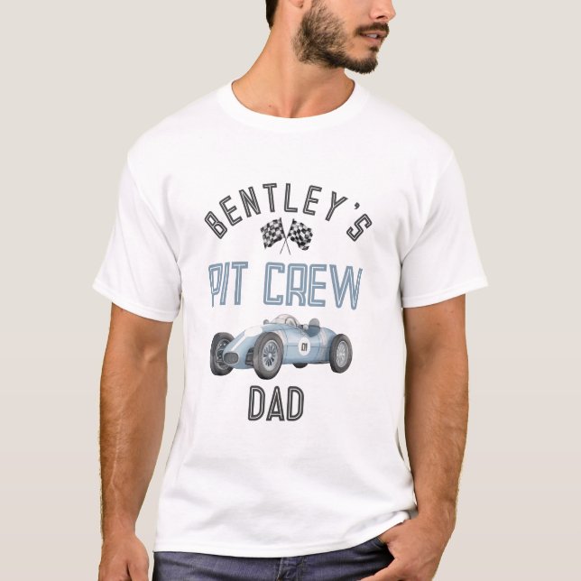 Camiseta de cumpleaños de papá de Blue Race Pit (Anverso)