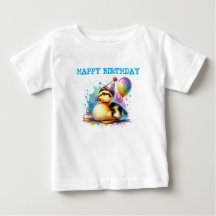 camiseta de cumpleaños de pato bebé lindo
