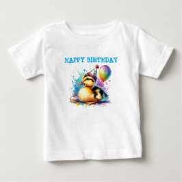 camiseta de cumpleaños de pato bebé lindo