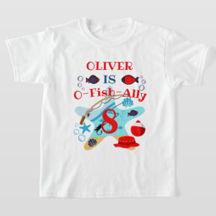 Camiseta de cumpleaños de pesca O-Fish-Ally