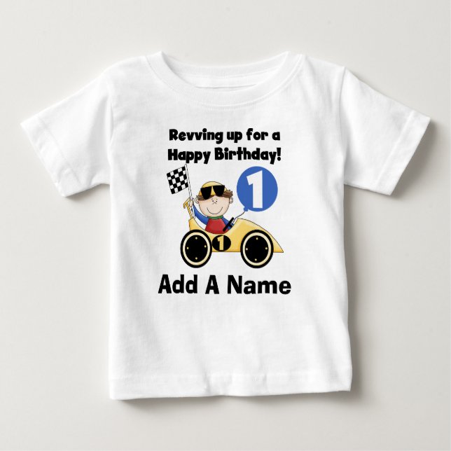 Camiseta de cumpleaños de primer coche de raza ama (Anverso)