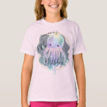 Camiseta de cumpleaños de pulpo de acuarela del oc<br><div class="desc">Camiseta de fiesta de pulpo de acuarela linda</div>
