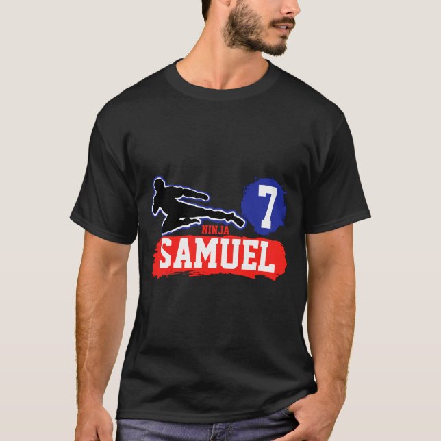 Camiseta de cumpleaños de tema de artes marciales  (Anverso)