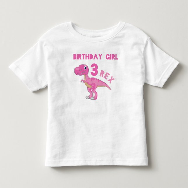 camiseta de cumpleaños de tres rex (Anverso)