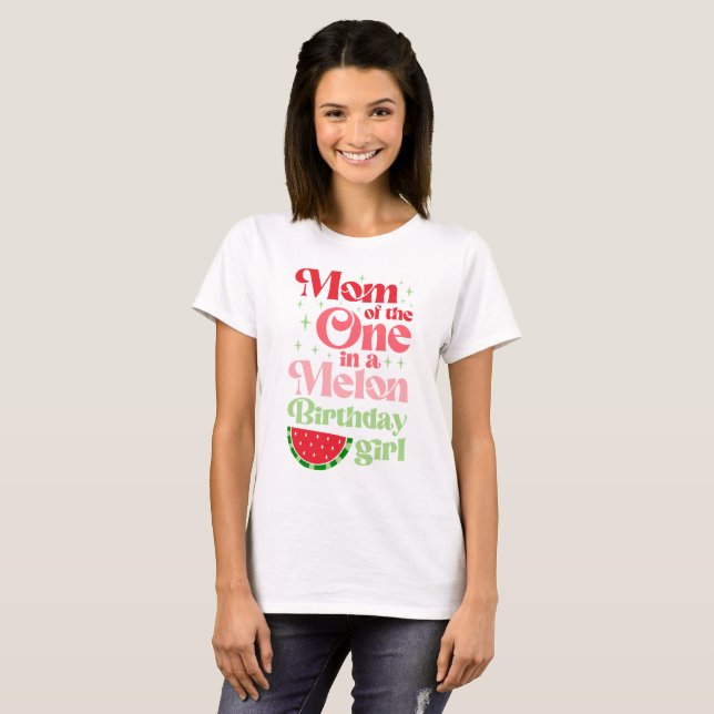 Camiseta de cumpleaños de una sandía para mamá de  (Anverso completo)