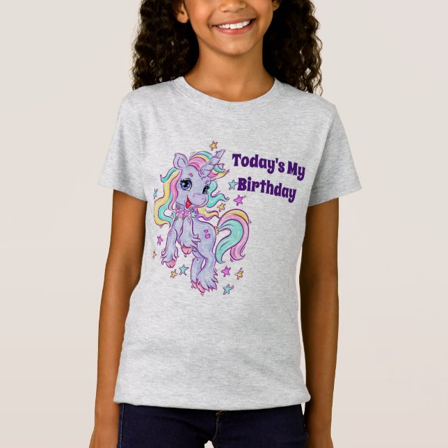 Camiseta de cumpleaños de unicornio (Anverso)