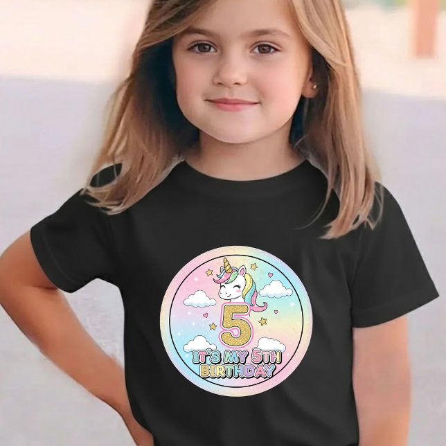 Camiseta de cumpleaños de Unicornio Arcoíris para  (Subido por el creador)