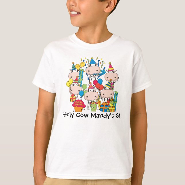 Camiseta de cumpleaños de vaca sagrada personaliza (Anverso)