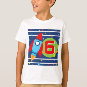 Camiseta de cumpleaños de White Age Rocket Ship Ou
