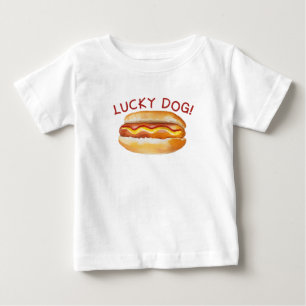 Camiseta de cumpleaños del bebé del perro caliente