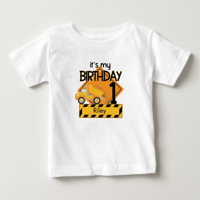 camiseta de cumpleaños del camión de volcado del p (Anverso)
