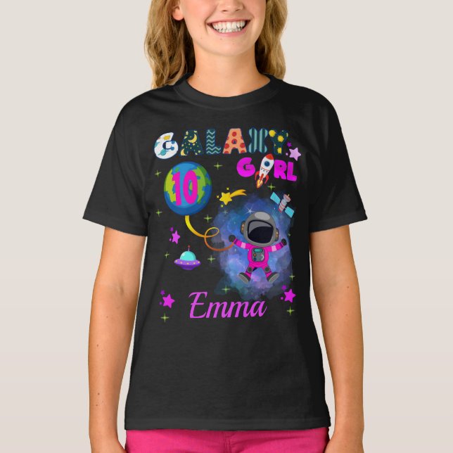 Camiseta de cumpleaños del Chica de la galaxia del (Anverso)