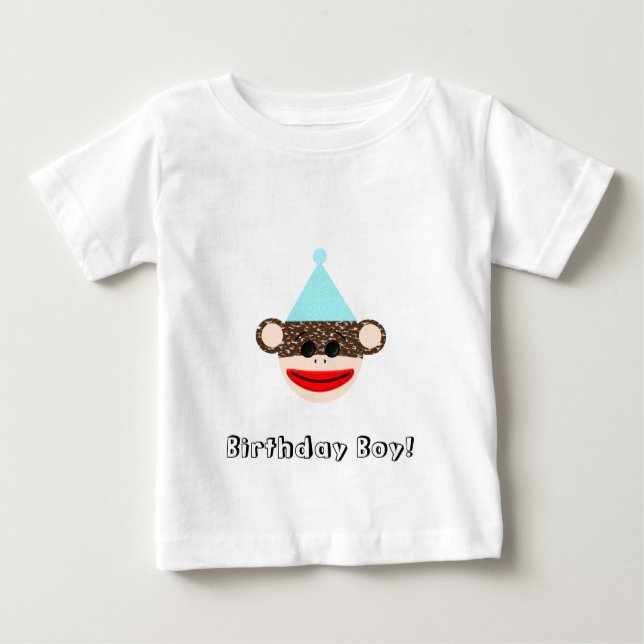 Camiseta de cumpleaños del niño con mono negro (Anverso)