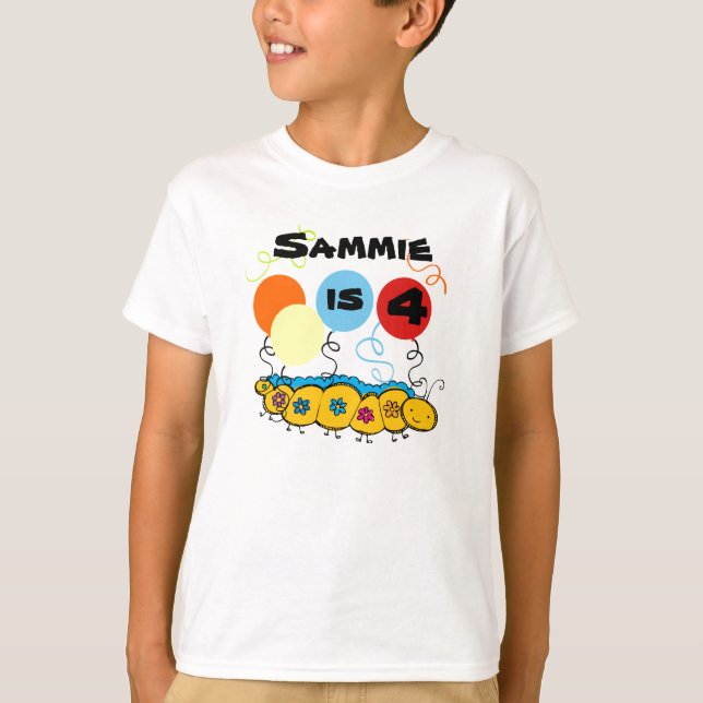 Camiseta de cumpleaños del Personalizable Caterpil (Anverso)