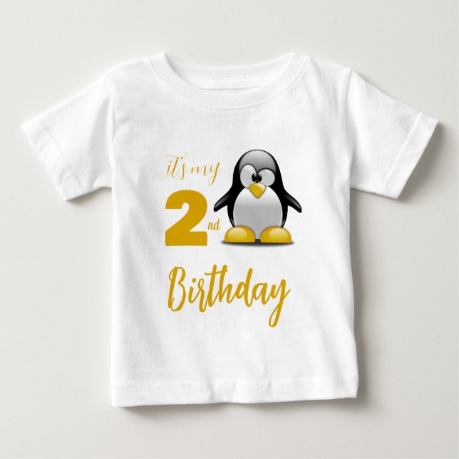 Camiseta de cumpleaños del personalizado Penguin (Anverso)