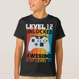 Camiseta de cumpleaños desbloqueada de nivel 12