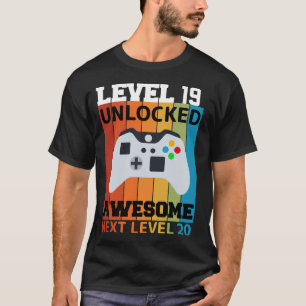 Camiseta de cumpleaños desbloqueada de nivel 19