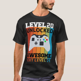Camiseta de cumpleaños desbloqueada de nivel 20