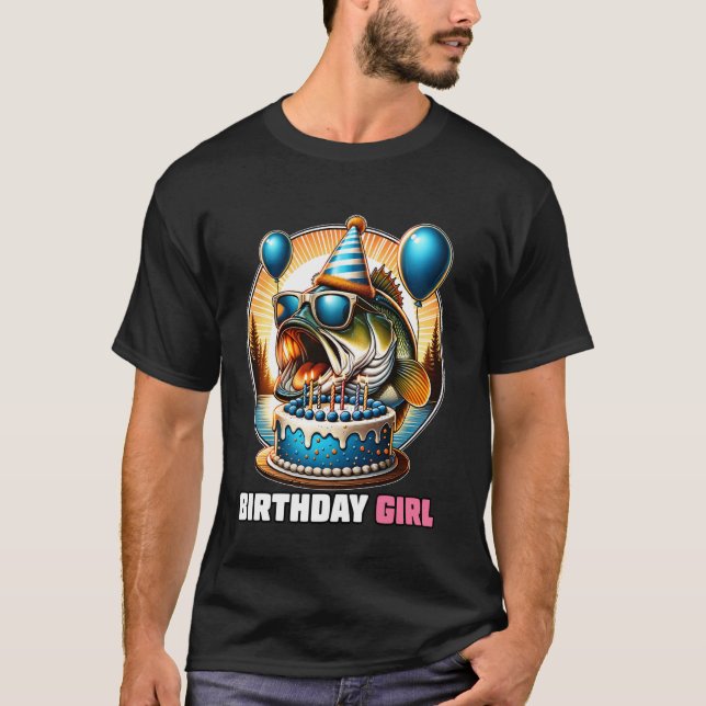 Camiseta de Cumpleaños Divertida para Chica Pescad (Anverso)
