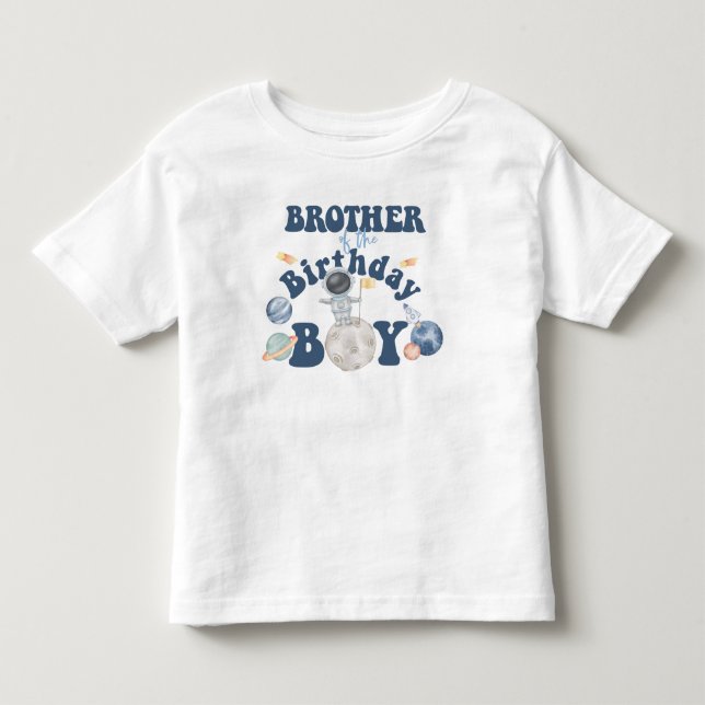 Camiseta de cumpleaños espacial-Hermano del niño d (Anverso)