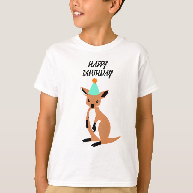 camiseta de cumpleaños feliz para canguro bebé (Anverso)