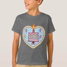 Camiseta de cumpleaños feliz para niños con pastel