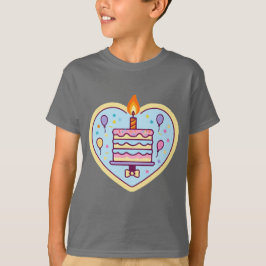 Camiseta de cumpleaños feliz para niños con pastel