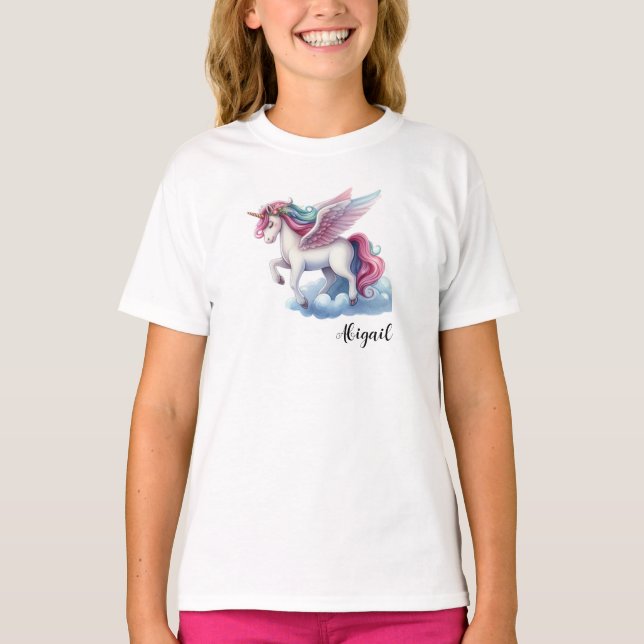 Camiseta de cumpleaños femenina de unicornio mágic (Anverso)