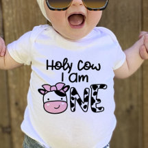 Camiseta de cumpleaños Holy Cow I Am One Girl