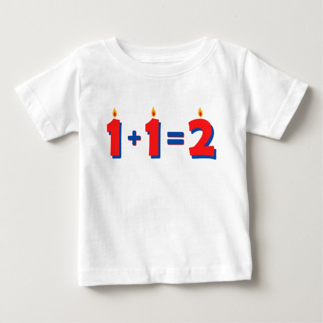 Camiseta de cumpleaños infantil de 2 años roja par (Anverso)
