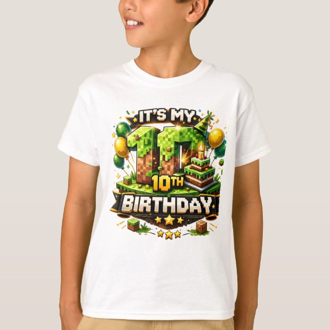 Camiseta de cumpleaños número 10 – Diseño de cumpl (Anverso)