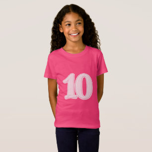 Camiseta de cumpleaños número 10 rosa linda para n