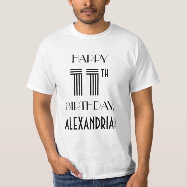 Camiseta de cumpleaños número 11 con estilo Art De (Anverso)