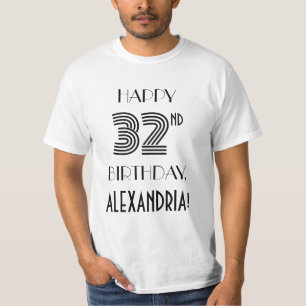 Camiseta de cumpleaños número 32 con estilo Art De