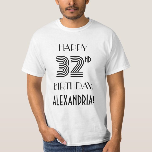 Camiseta de cumpleaños número 32 con estilo Art De (Anverso)