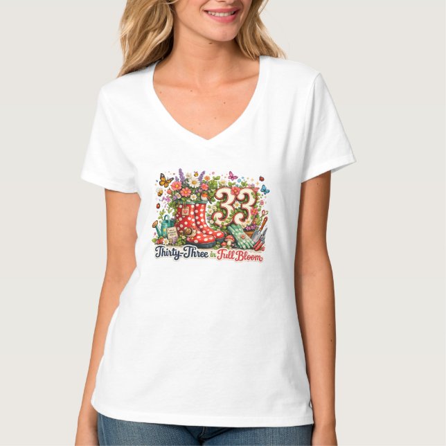 Camiseta de cumpleaños número 33 para amante de la (Anverso)