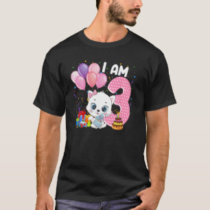 Camiseta de cumpleaños número 3 años Kitty Girl Lo