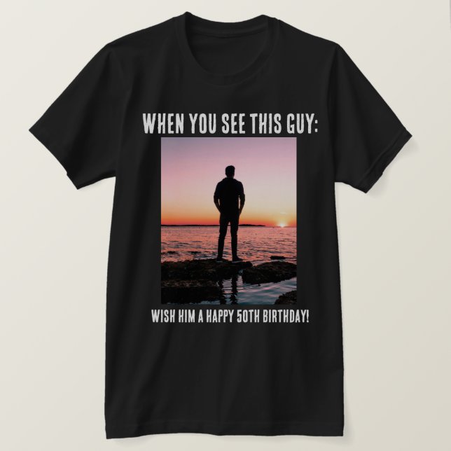 Camiseta de cumpleaños número 50 personalizada y d (Anverso del diseño)