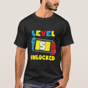 Camiseta de cumpleaños número 5 desbloqueada nivel