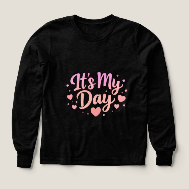 Camiseta de cumpleaños para adolescente niña linda (Diseño frontal)