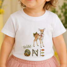 Camiseta de cumpleaños para bebé Ciervo Salvaje Un